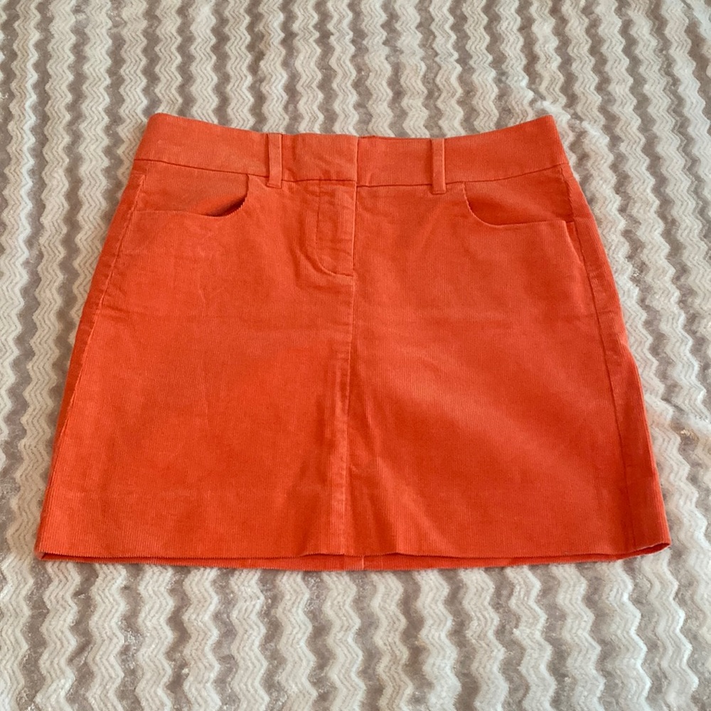 J. Crew Orange Corduroy Skirt Size 0